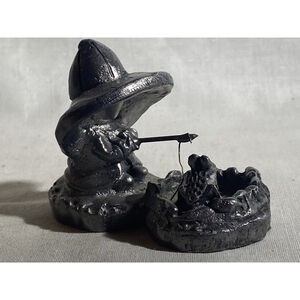 handcrafted pewter fishing figure made is usa Paperweight